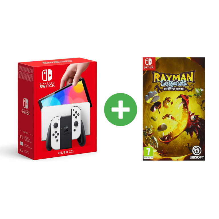 Switch OLED & Rayman Legends: Definitive Edition - console de jeux portables 17,8 cm (7 ) 64 Go Écran tactile Wifi Noir, Blanc - Très bon état Très bon état - Nintendo reconditionné disponible sur Pixmania