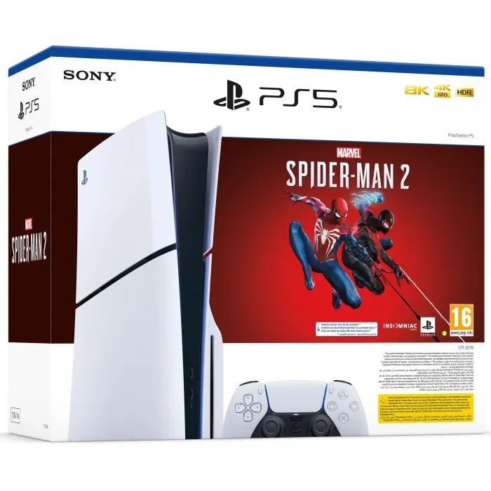Pack PS5 Slim & Marvel's Spider-man 2 - Console de jeux PlayStation 5 Slim 1 To (Standard) - Excellent état Comme neuf - Sony reconditionné disponible sur Pixmania
