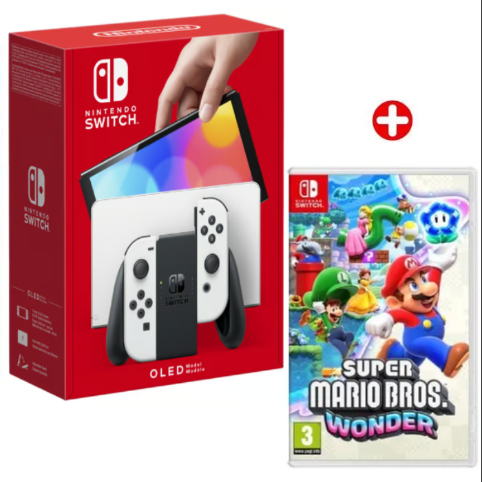 Switch OLED Blanche 64 Go & Super Mario Bros Wonder - Très bon état Très bon état - Nintendo reconditionné disponible sur Pixmania