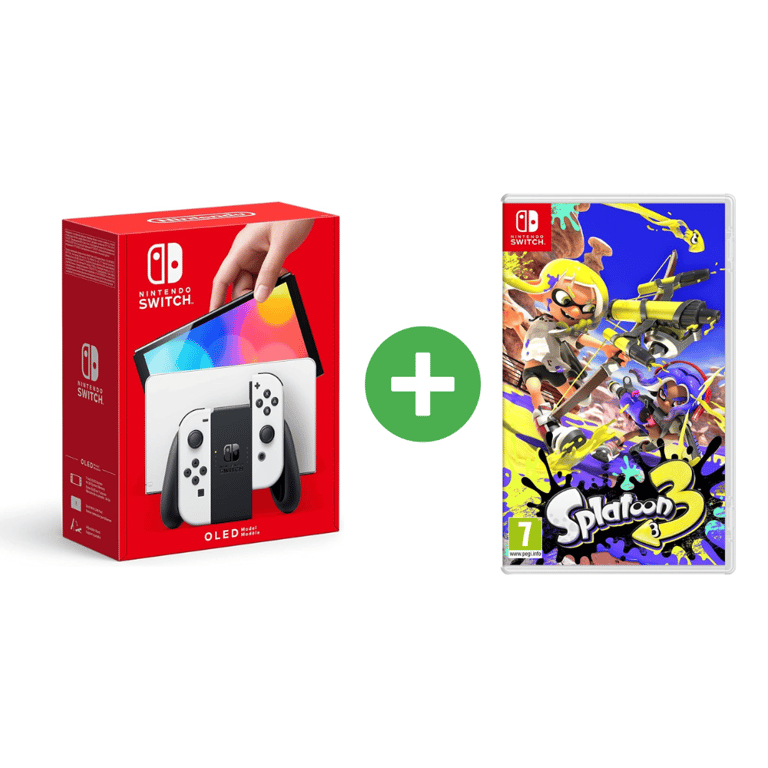 Switch OLED & Splatoon 3 - Console de jeux portables 17,8 cm (7 ) 64 Go Écran tactile Wifi, Noir, Blanc - Très bon état Très bon état - Nintendo reconditionné disponible sur Pixmania