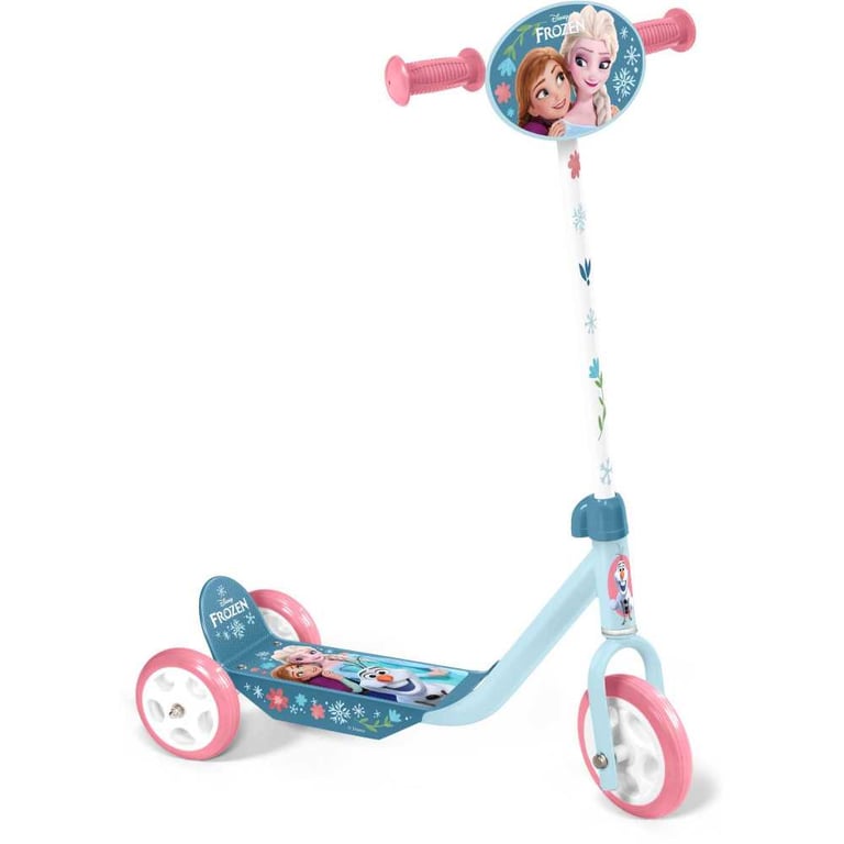 Trottinette enfant 3-roues REINE DES NEIGES RN246050 plateau antidérapant guidon réglable Bleu clair - Excellent état Comme neuf - Disney Frozen (ou simplement Disney) reconditionné disponible sur Pixmania