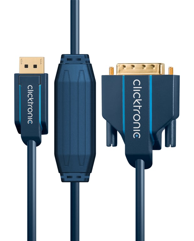 ClickTronic 70729 câble vidéo et adaptateur 2 m DisplayPort DVI Bleu - Très bon état Très bon état - ClickTronic reconditionné disponible sur Pixmania