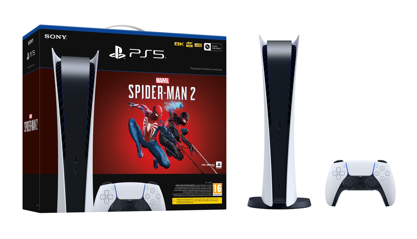 Pack PS5 & Spider-man 2 - Console de jeux Playstation 5 (Digitale) - Bon état Bon état - Sony reconditionné disponible sur Pixmania