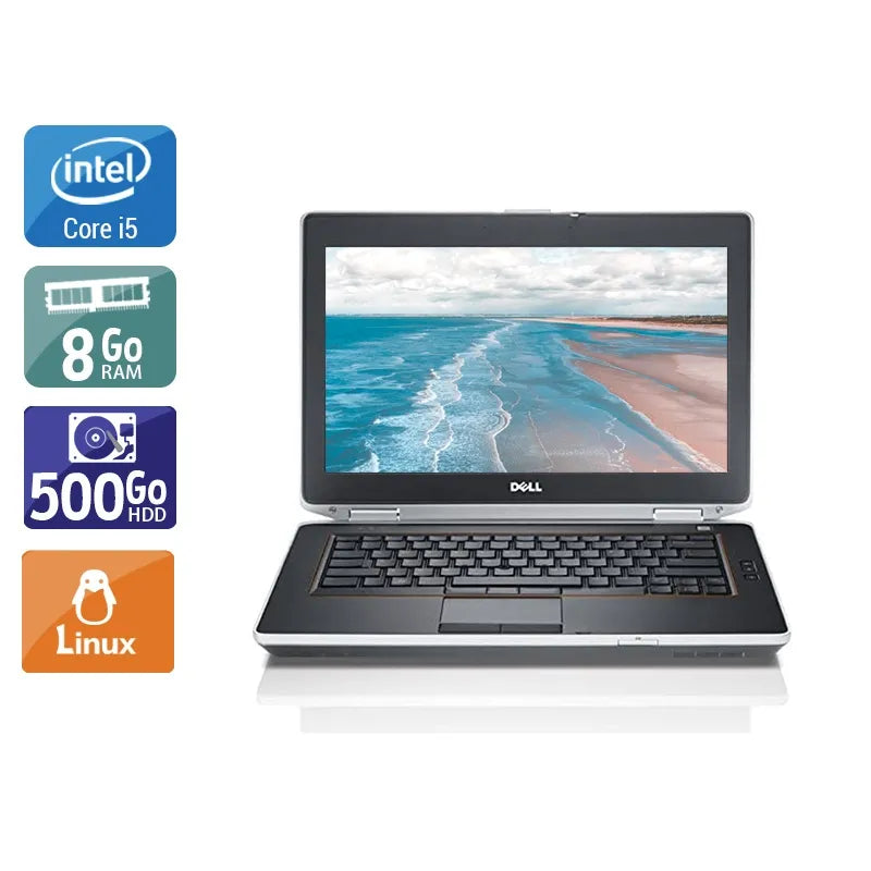 Latitude E6420 14" 2011 - Intel Core i5 2,5Ghz - 2 - 8Go DDR3 - 500Go HDD - Intel HD Graphics 3000 - 
Gris / Noir - Linux - AZERTY