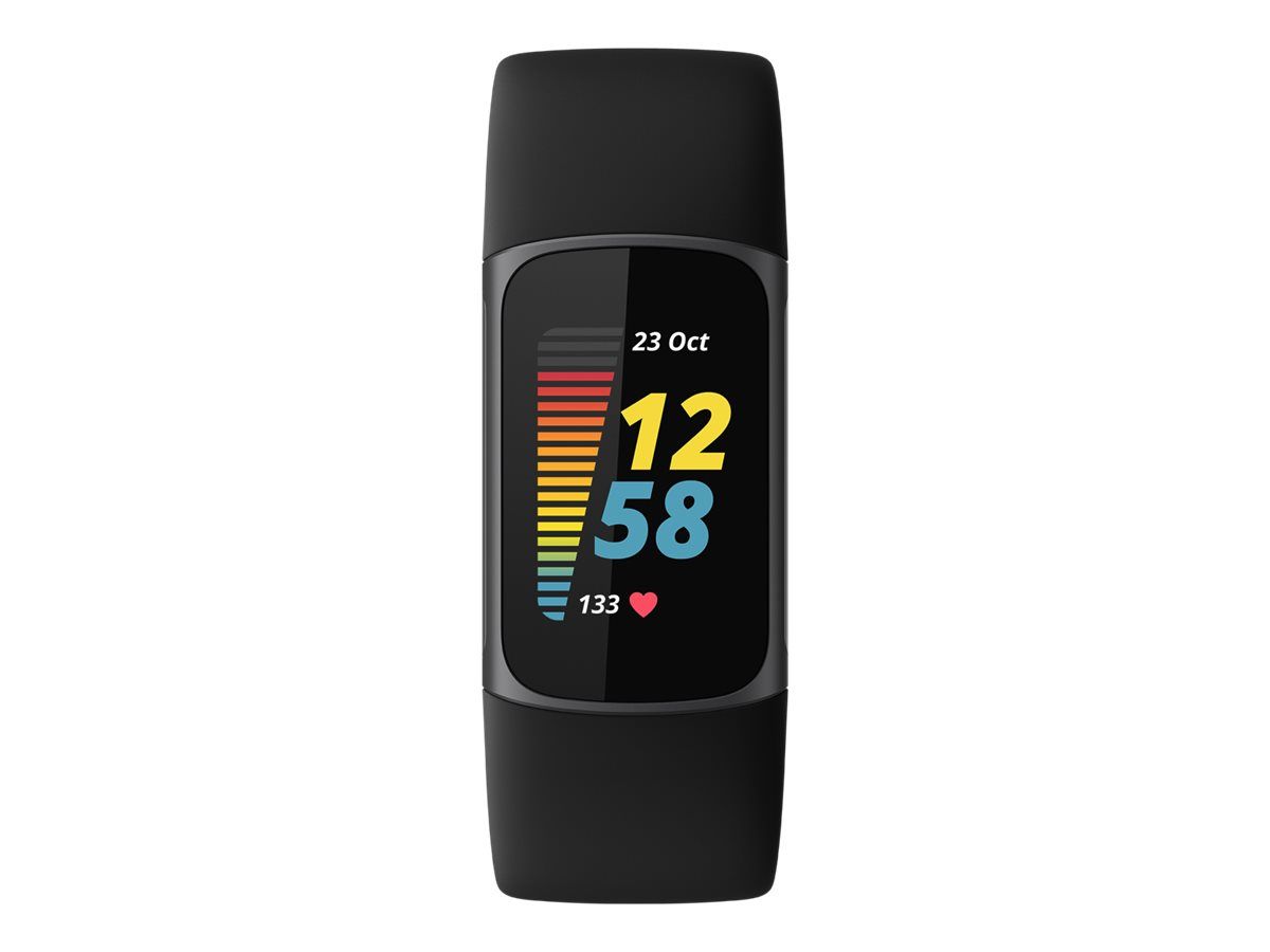Fitbit Charge 5 - Acier inoxydable graphite - Tracker d'activités avec bracelet infinie - silicone - noir - taille du poignet : 130-210 mm - affichage 1.04" - Bluetooth, NFC Bon état -  reconditionné disponible sur Rakuten