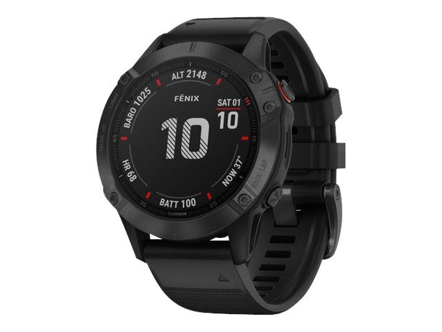 Acheter Garmin fenix 6 Pro - 47 mm - noir - montre de sport avec bracelet - silicone - noir - taille du poignet : 125-208 mm - affichage 1.3" - 32 Go - Bluetooth, Wi-Fi, ANT+ - 60 g Bon état - 360,00 € Garmin fenix 6 Pro - 47 mm - noir - montre de sport avec bracelet - silicone - noir - taille du poignet : 125-208 mm - affichage 1.3" - 32 Go - Bluetooth, Wi-Fi, ANT+ - 60 g Bon état - reconditionné disponible sur Rakuten