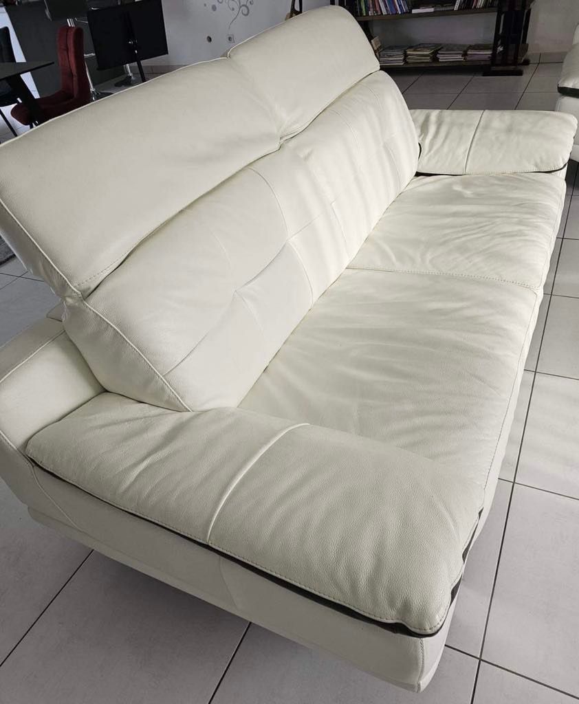 Canapé cuir center blanc Bon état -  reconditionné disponible sur Rakuten