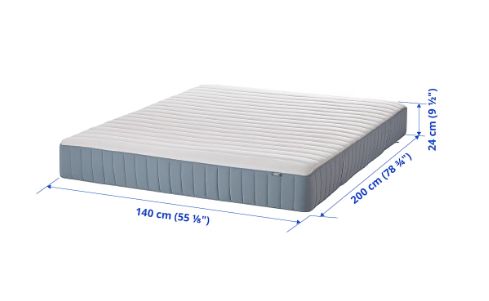 Matelas à ressorts, ferme/bleu clair, 140x200 cm IKEA Bon état -  reconditionné disponible sur Rakuten