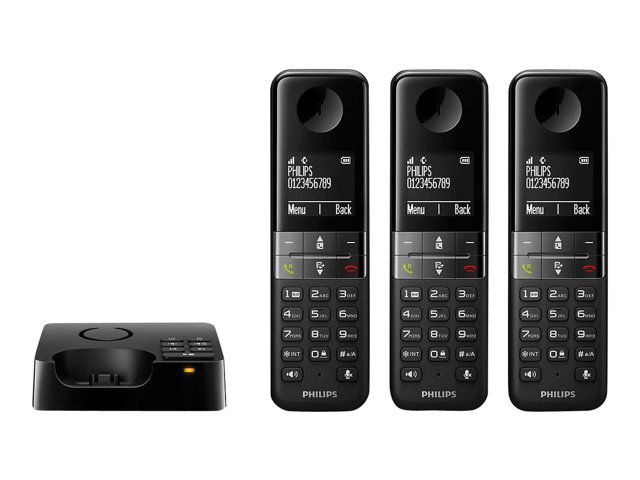 Philips D4553B - Téléphone sans fil - système de répondeur avec ID d Philips D4553B - Téléphone sans fil - système de répondeur avec ID d