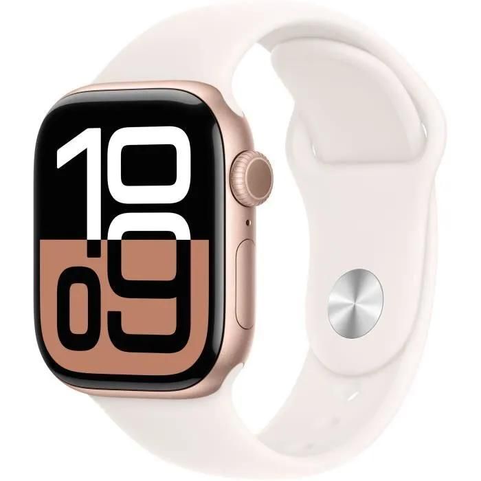 Acheter Apple Watch Series 10 GPS - 42mm - Boîtier Rose Gold Aluminium - Bracelet Light Blush Sport Band - M/L Bon état - 301,80 € Apple Watch Series 10 GPS - 42mm - Boîtier Rose Gold Aluminium - Bracelet Light Blush Sport Band - M/L Bon état - reconditionné disponible sur Rakuten