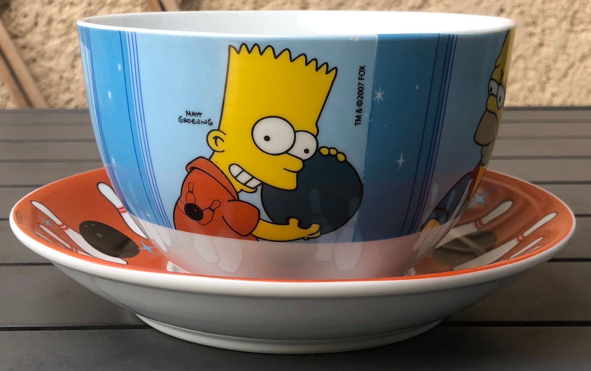 Bol Et Assiette Les Simpsons Bowling, Matt Groening, Dessin Animé, Figurine - Bon état sur Rakuten
