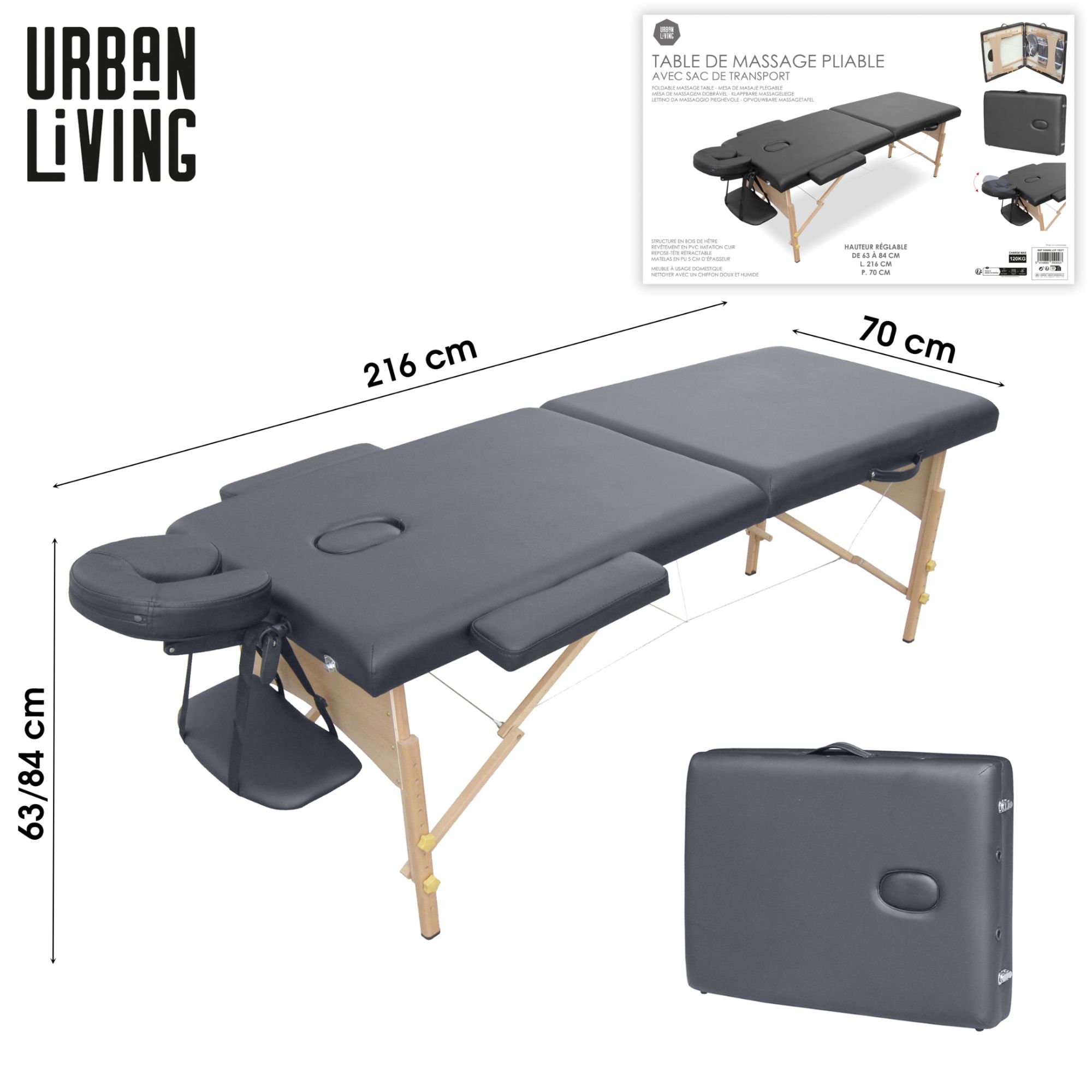 Acheter Table De Massage Pliante Portable Légère Avec Accessoires Et Housse 216*70*h63/84 Cm Bon état - 120,00 € Table De Massage Pliante Portable Légère Avec Accessoires Et Housse 216*70*h63/84 Cm Bon état - reconditionné disponible sur Rakuten