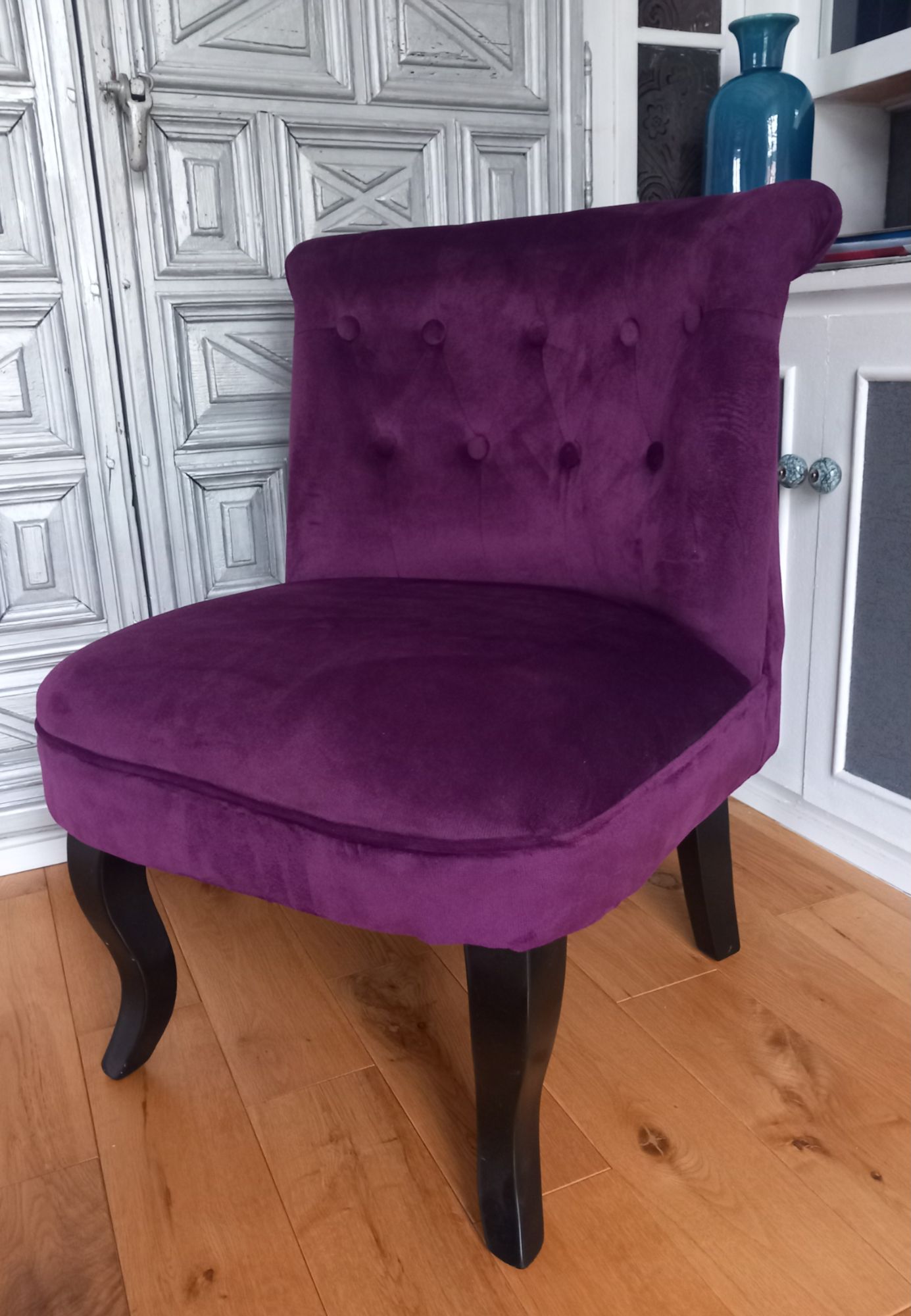 Fauteuil Crapaud Conforama Aubergine - Bon état sur Rakuten