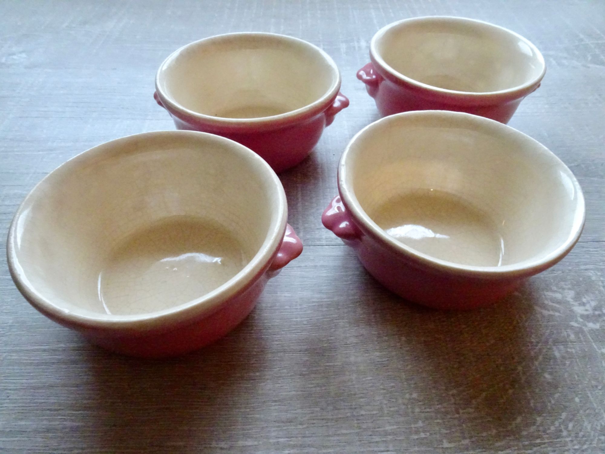 Lot De 4 Ramequins En Faïence Émaillée