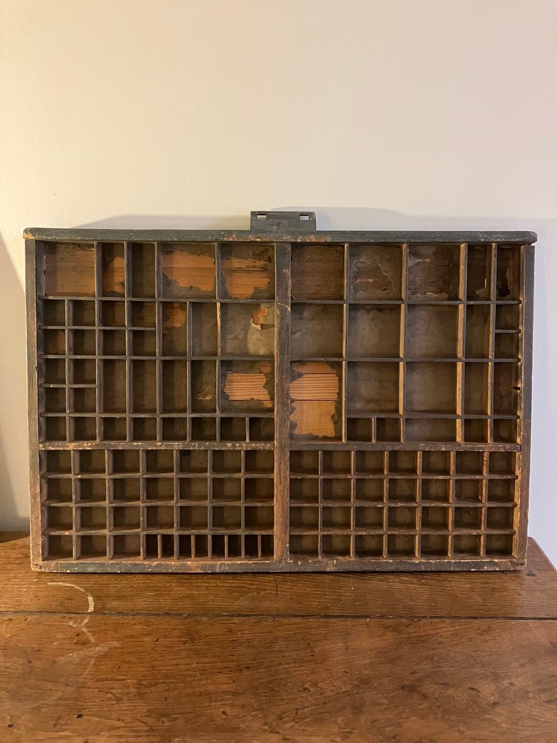 Vintage-Ancien Casier D¿Imprimeur En Bois