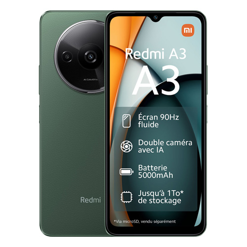 Redmi A3 (dual sim) 64 Go vert reconditionné Reconditionné - Xiaomi reconditionné disponible sur Recommerce