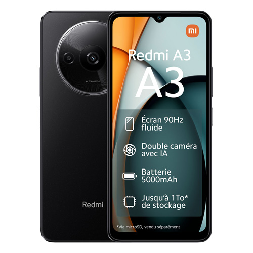 Acheter Redmi A3 (dual sim) 64 Go noir reconditionné Reconditionné - 95,90 € Redmi A3 (dual sim) 64 Go noir reconditionné Reconditionné - Xiaomi reconditionné disponible sur Recommerce