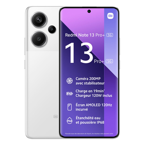 Redmi Note 13 Pro+ (mono sim) 256 Go blanc reconditionné Reconditionné - Xiaomi reconditionné disponible sur Recommerce