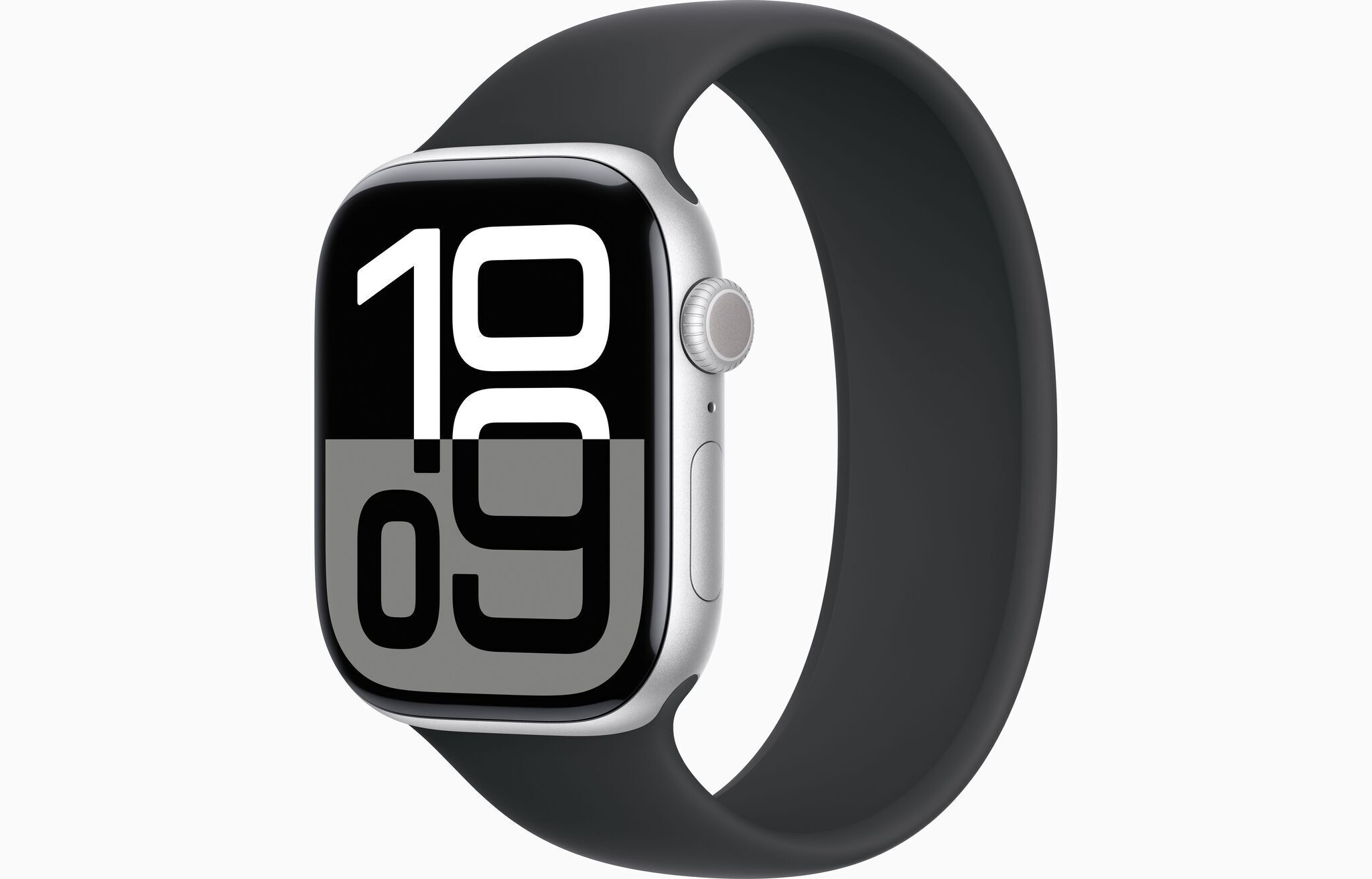 Apple Watch Series 10 Aluminium 46 mm (2024) GPS Argent Solo Loop 10 Noir