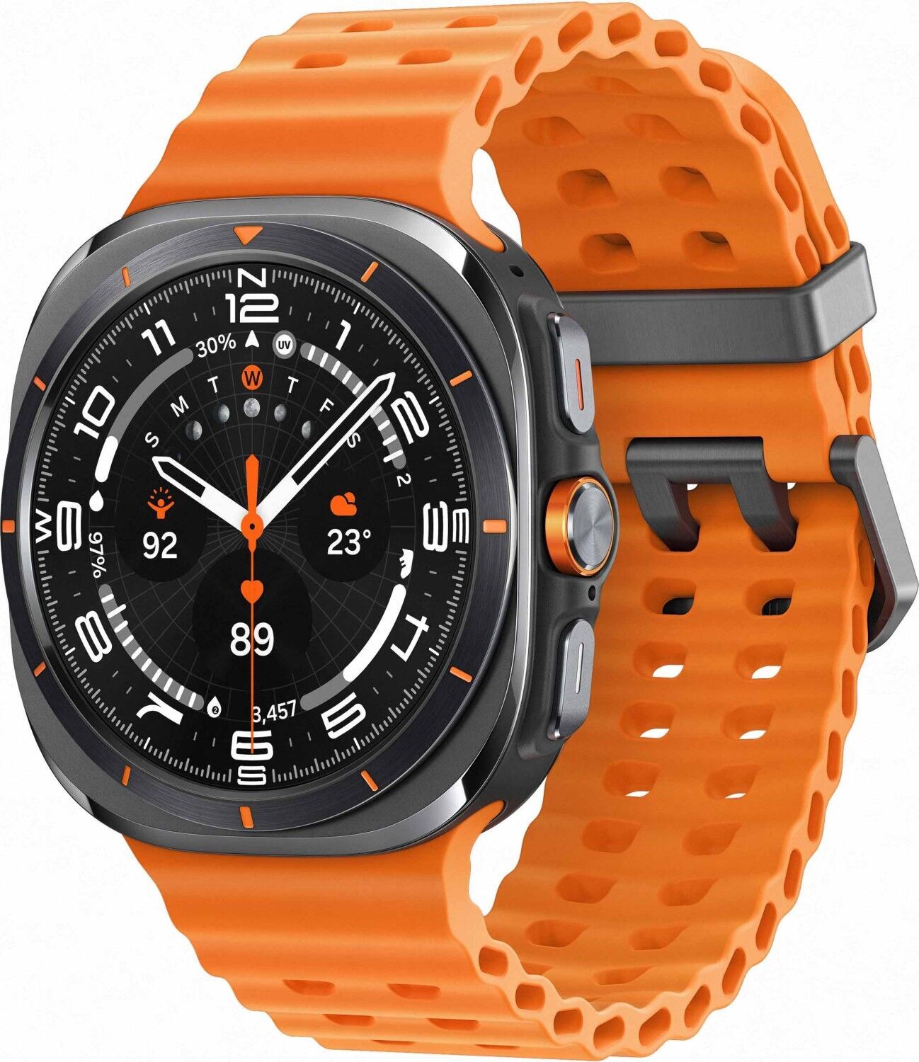 Samsung Galaxy Watch Ultra (2024) Gris Titane Bracelet Marin orange