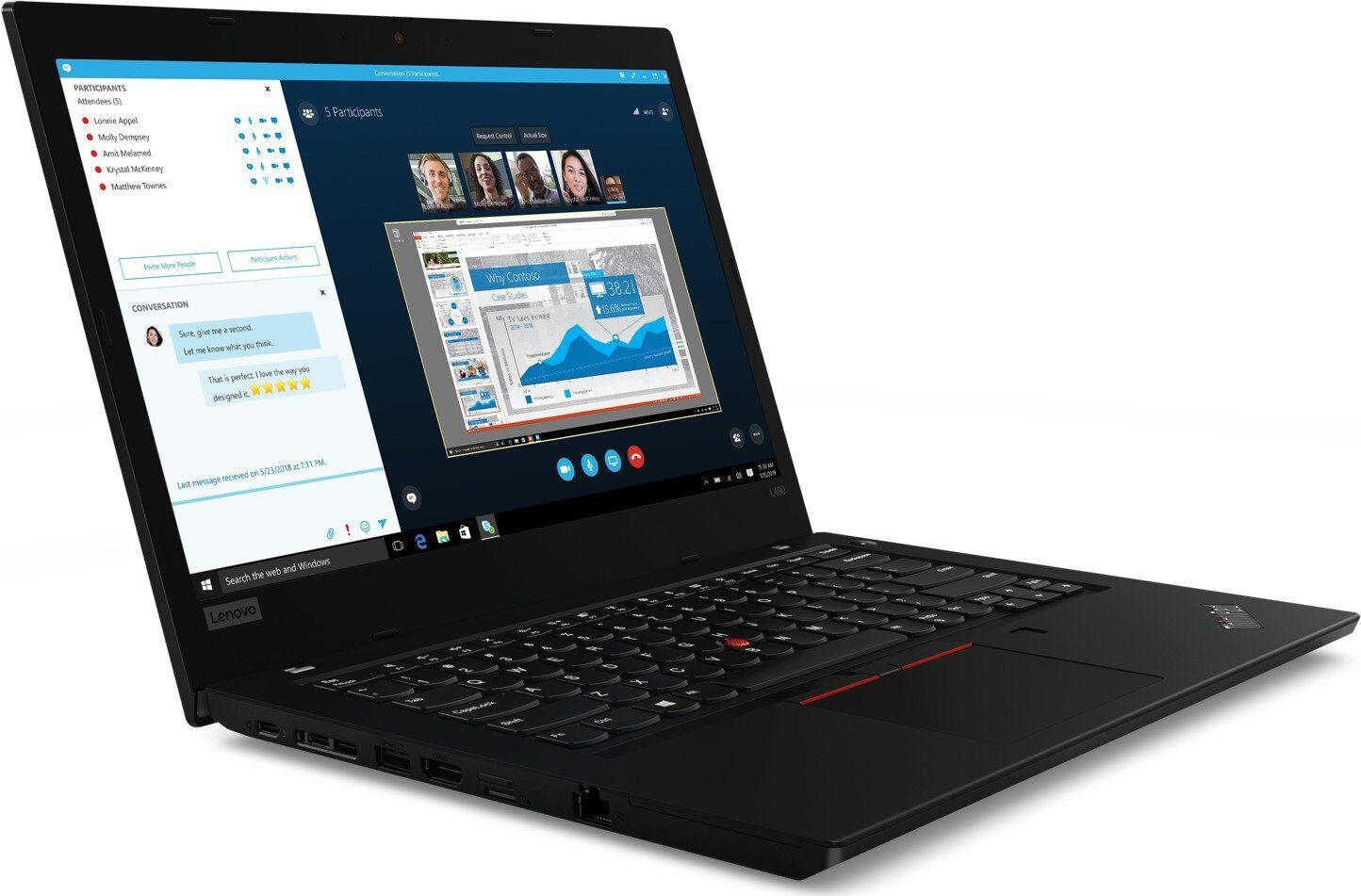 Lenovo ThinkPad L490 i5-8265U 14" 16 GB 256 GB SSD FHD Webcam noir Win 11 Home FR