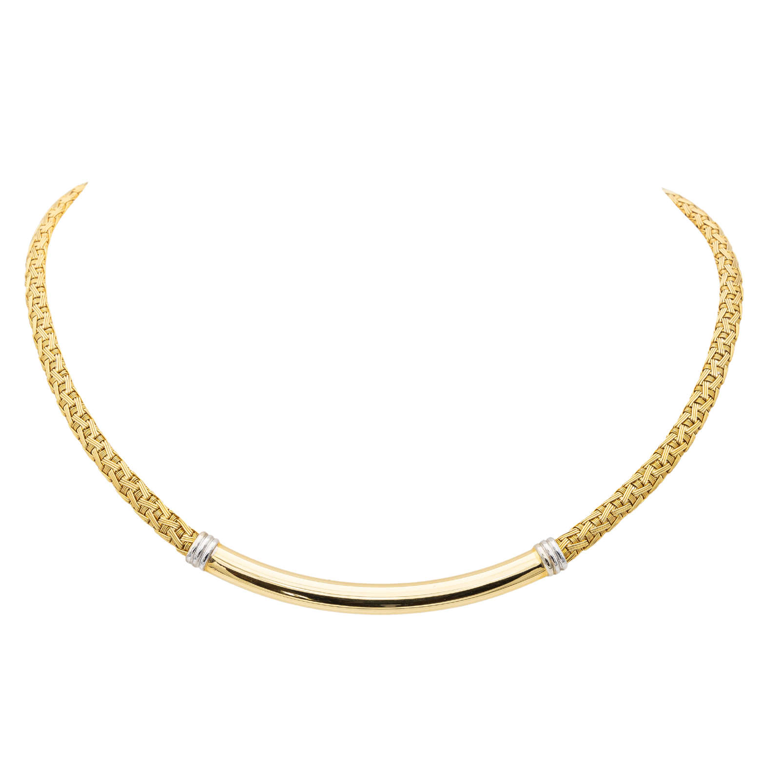 Collier Vintage Or jaune, Or blanc