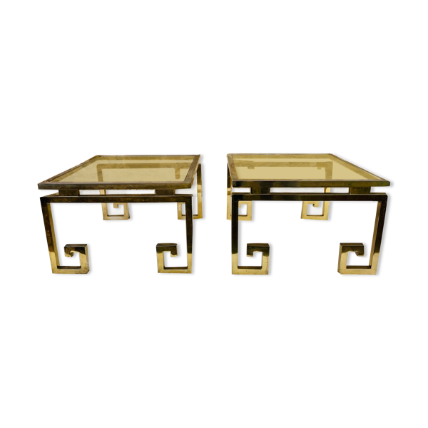 Paire de tables d’appoint laiton et verre circa 1970/80 Bon état -  reconditionné (offre indisponible)
