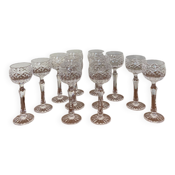 Set de 12 verres à liqueur cristallerie royale champagne / bayel - Bon état sur Selency