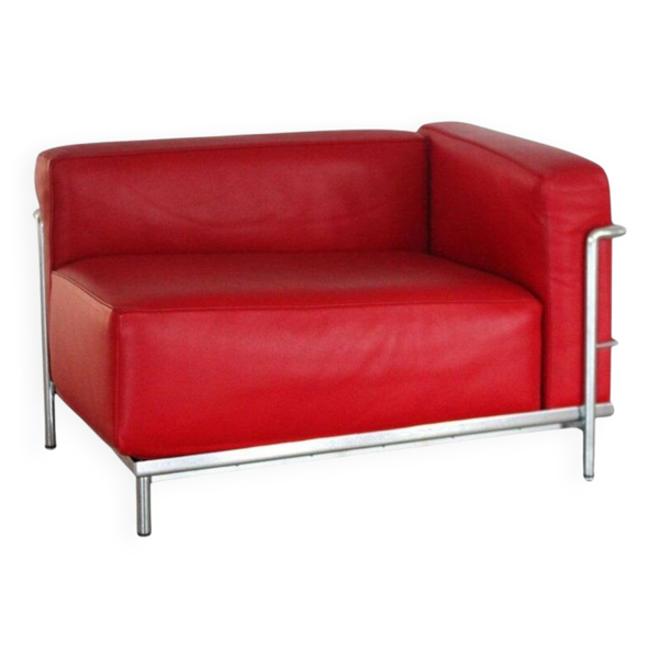Fauteuil LC3 Le Corbusier par Cassina en cuir Rouge France - Bon état sur Selency