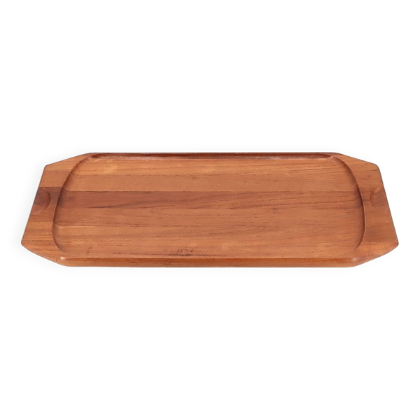 Grand plateau Danois en teck Mandalay, années 70 - Bon état sur Selency