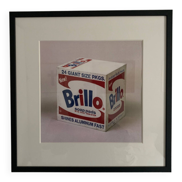 Affiche pop art original vintage réédition d’andy warhol « brillo box 1964 » - Bon état sur Selency