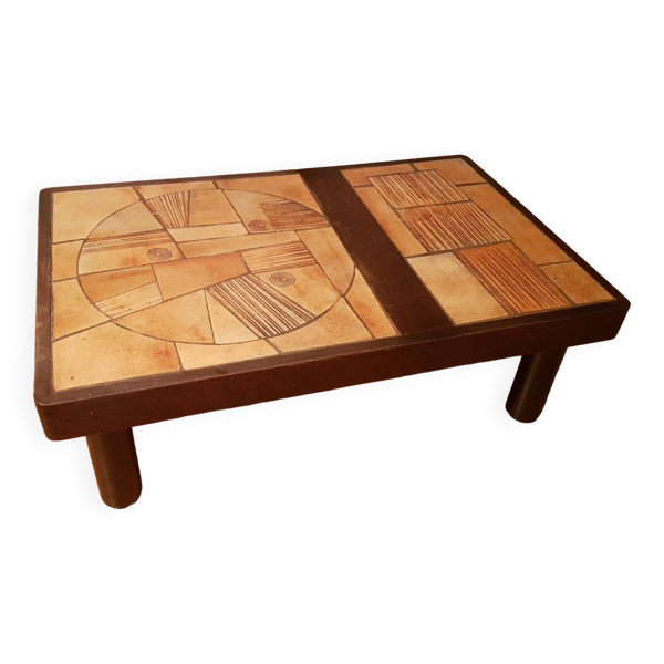 Table basse en céramique Raymonde Leduc Vallauris - Bon état sur Selency