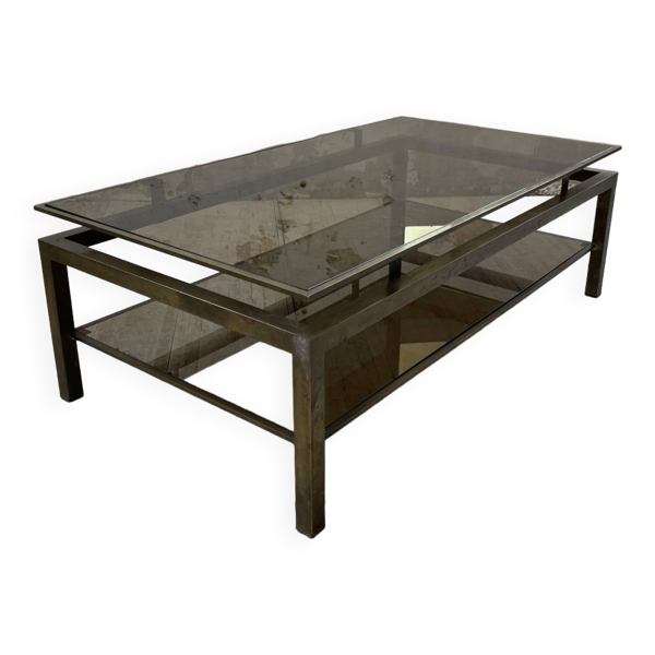 Table basse laiton attribuée à Guy Lefevre pour maison Jansen - Bon état sur Selency