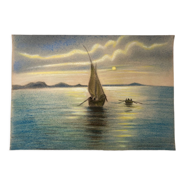 Pastel Marine Vintage - Bon état sur Selency