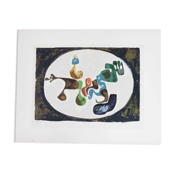 Lithographie de rené myrha série ''l'aventura - Bon état sur Selency