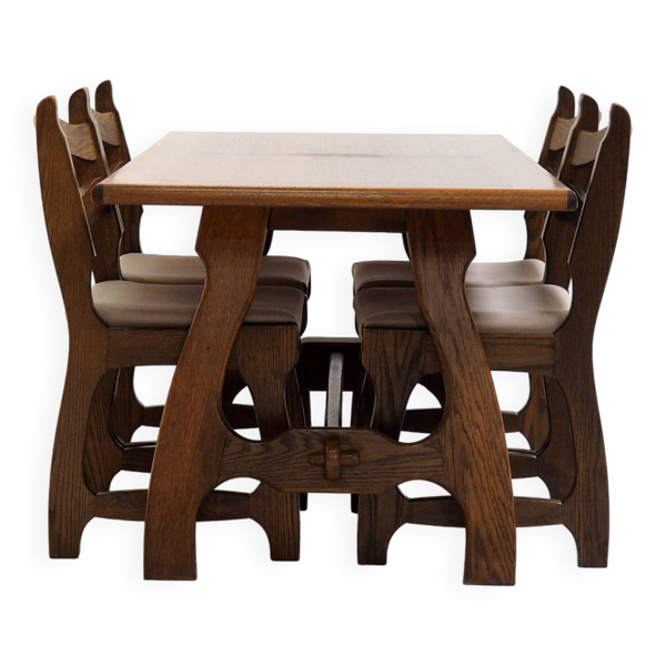 Ensemble de salle à manger de Guillerme & Chambron pour « Votre Maison » - Bon état sur Selency