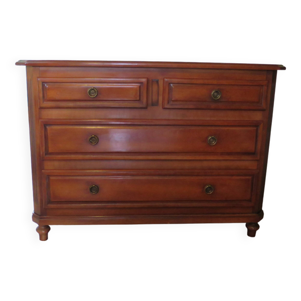 Vintage–Belle commode Louis Philippe-Style Directoire -4 tiroirs-Meriser - Bon état sur Selency