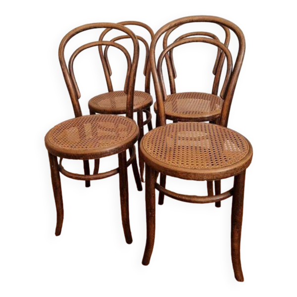 Lot de 4 chaises de bistro Fischel Austria - Bon état sur Selency