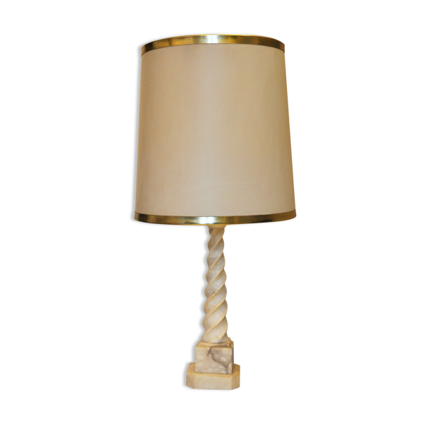 Lampe colonne en marbre torsadé - Bon état sur Selency