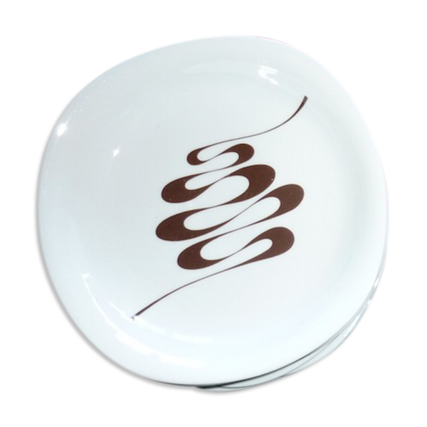 6 assiettes creuses du service Slalom en porcelaine 70s - Bon état sur Selency
