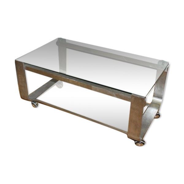 Table basse à deux plateaux vers 1970 - Bon état sur Selency