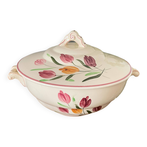 Grande soupière ancienne en faïence de Longchamp - Bon état sur Selency