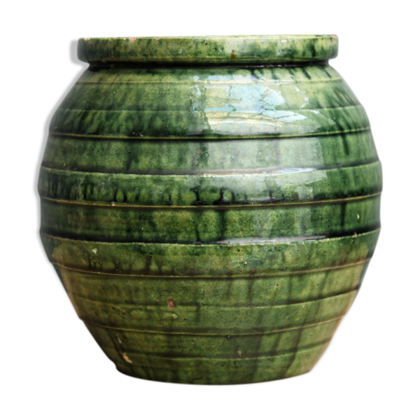 Vase boule en terre cuite vernissée - Bon état sur Selency