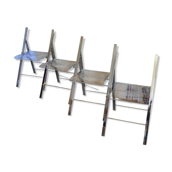 Lot de 4 chaises signées ''Kare Design'', années 70 - Bon état sur Selency