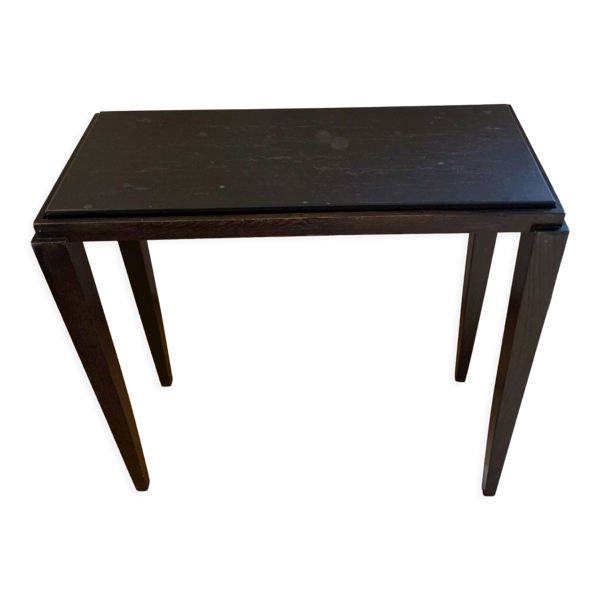 Table d'appoint en chêne, ardoise brute de clivage - Bon état sur Selency