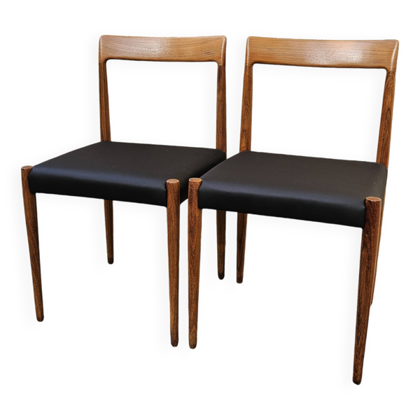 Chaises en palissandre par Lübke, Allemagne année 1960 - Bon état sur Selency