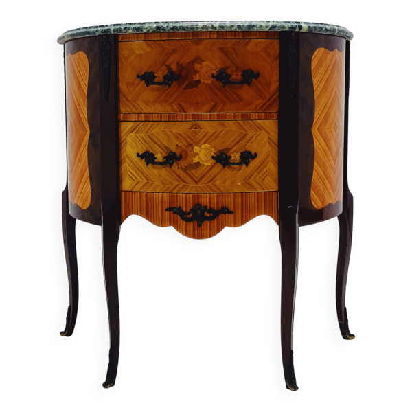 Commode Louis XV en acajou avec dessus en marbre - Bon état sur Selency