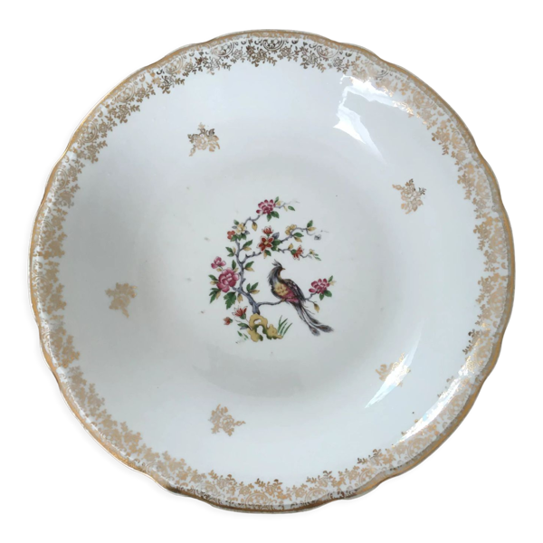 Plat creux porcelaine oiseau de paradis