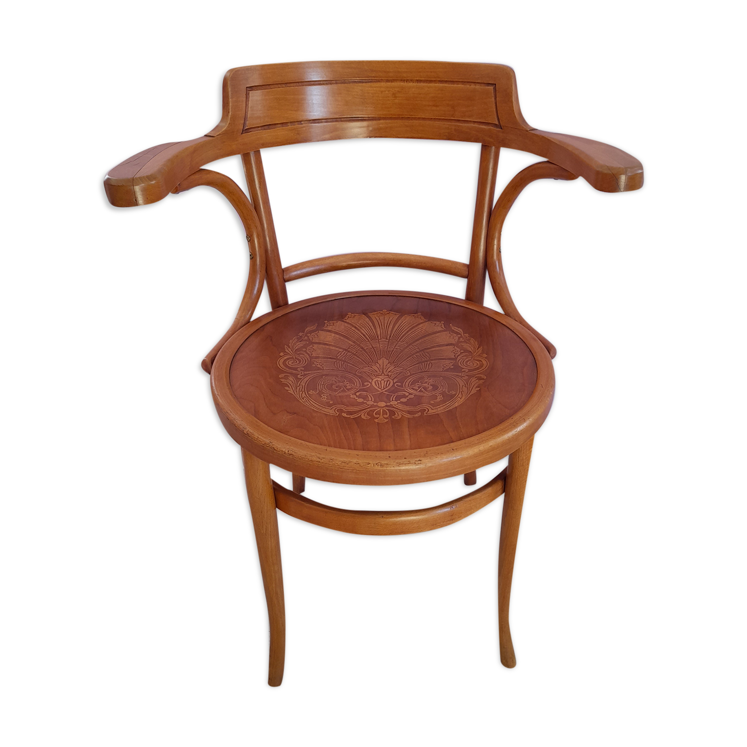 Fauteuil de bureau en bois courbé