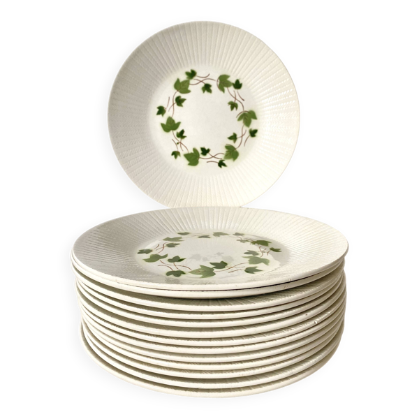 Assiettes plates anciennes Saint Amand Ceranord , Bourrasque
